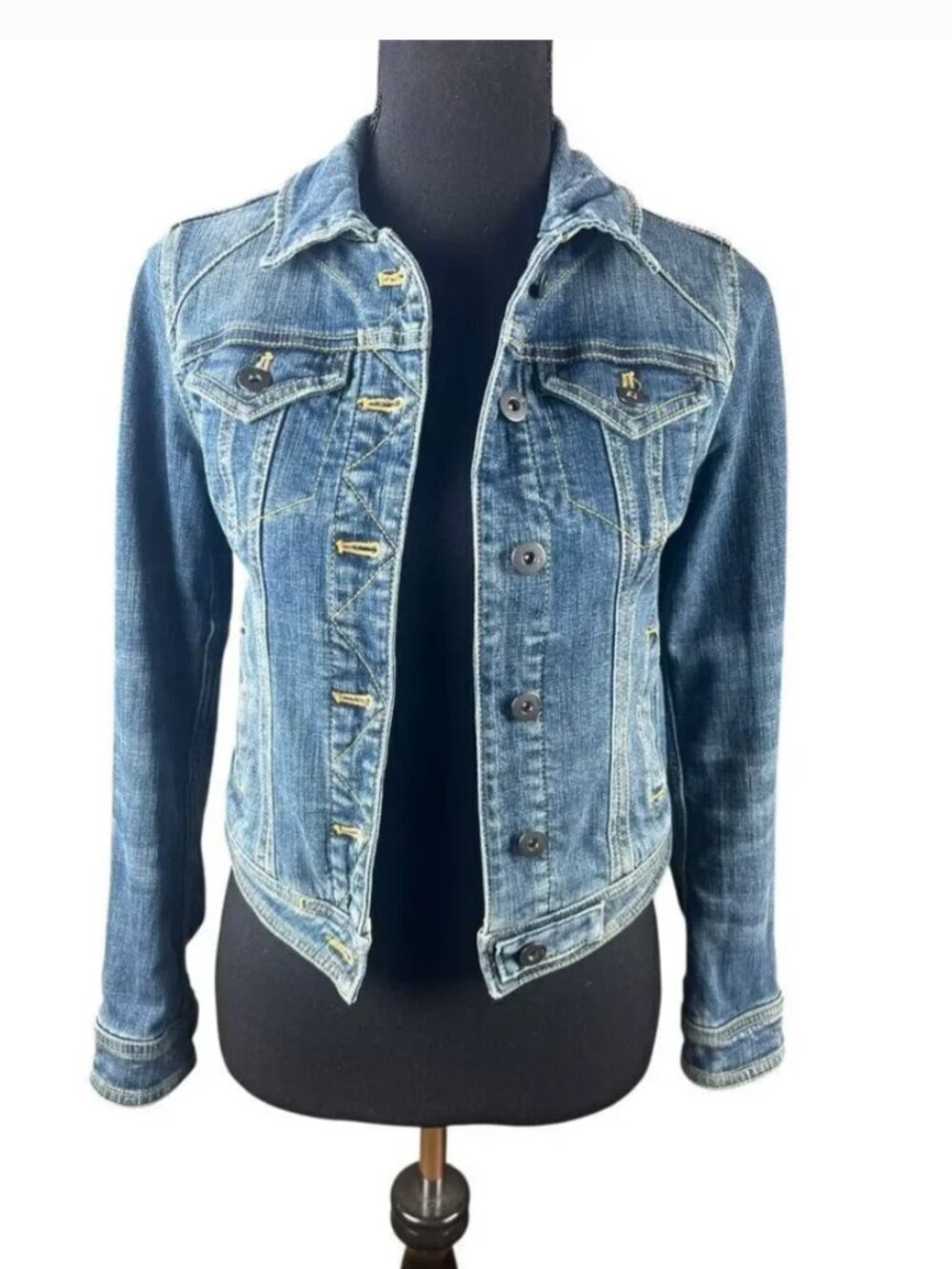 Anthropologie Pilcro And The Letterpress Jean Jacket XXS Biker Streetwear Grunge - Picture 5 of 6